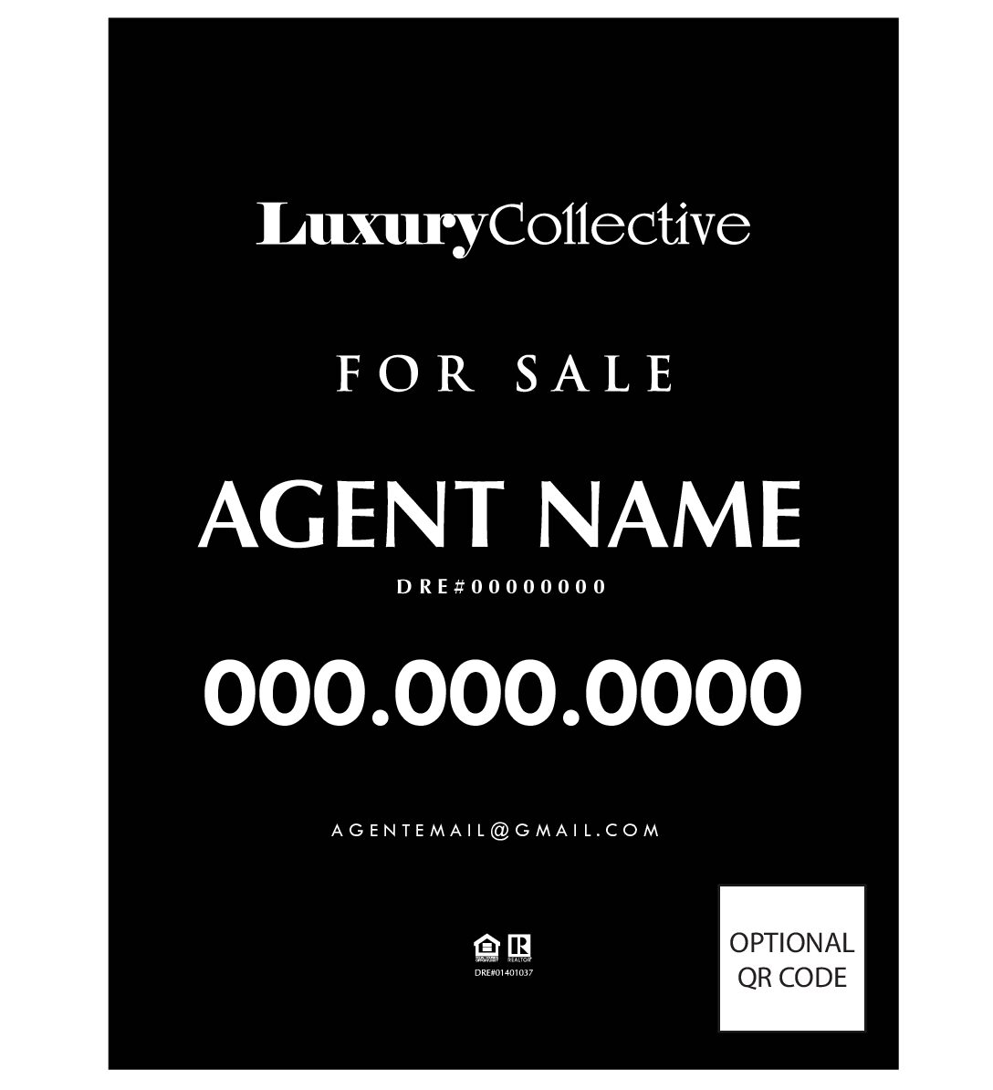 STANDARD PROPERTY SIGN <BR> WITH OPTIONAL QR CODE <BR> 24X32" (1/8" PVC)