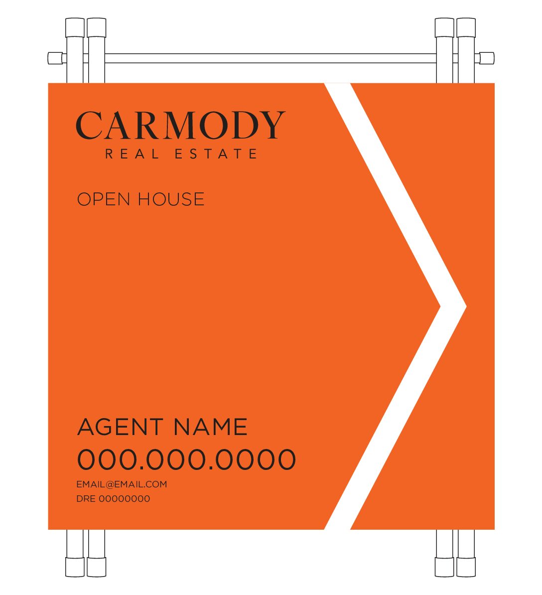 ORANGE OPEN HOUSE <BR> 24”x24” (1/8″ PVC) <BR> 2 Panels + PVC “A” Frame