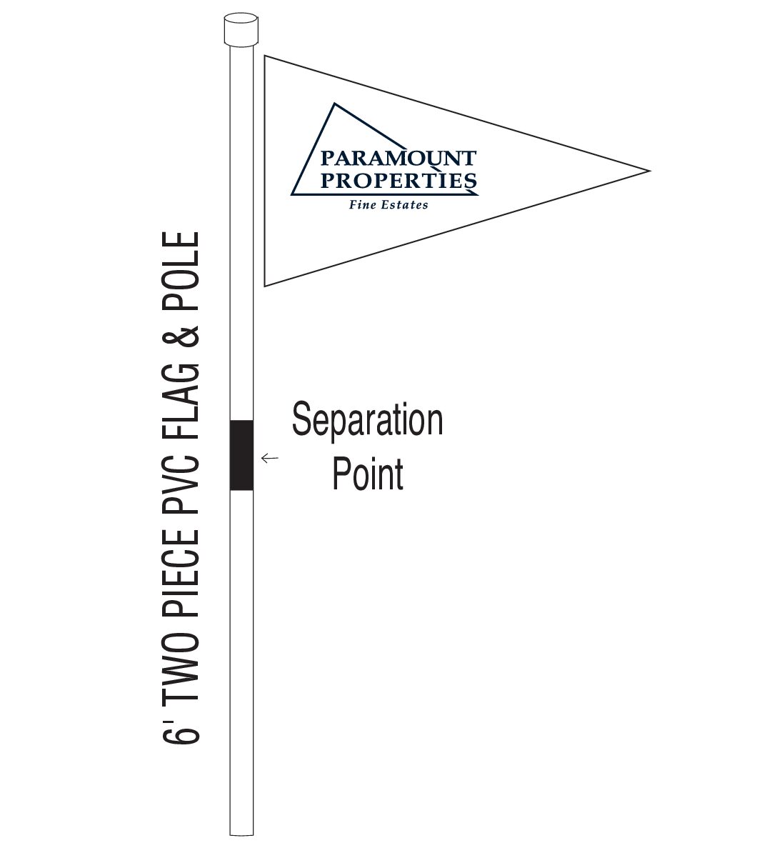 Flag On 60" PVC Double Pole